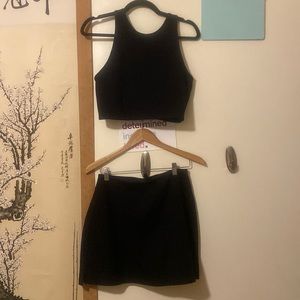 Girlfriend Collective Black Top and Skort